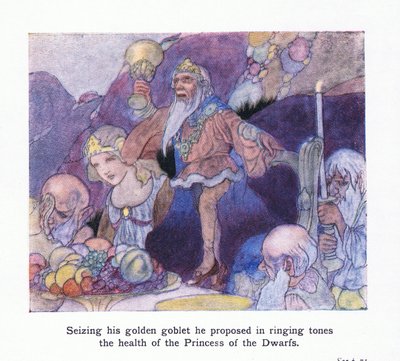 Seizing His Golden Goblet He Proposed in Ringing Tones the Health of the Princess of the Dwarfs by Charles Robinson